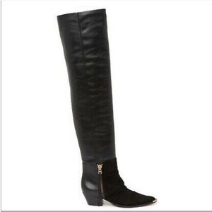 NEW Schutz Leather Tenia Overknee Boots Black 7.5